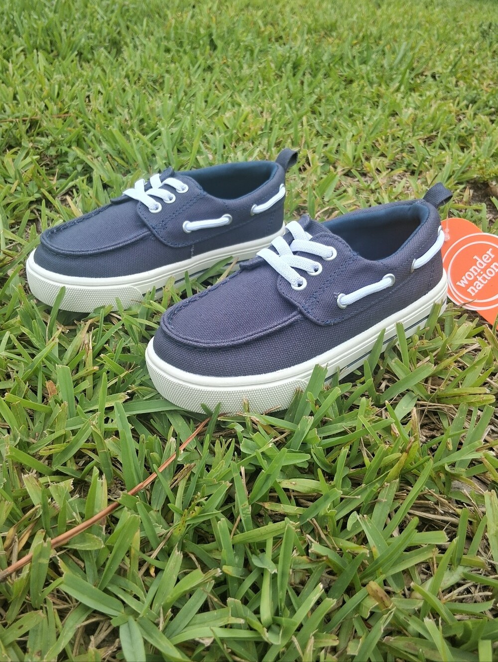 Navy Boys Canvas Boat Shoe - Picture 4 of 6